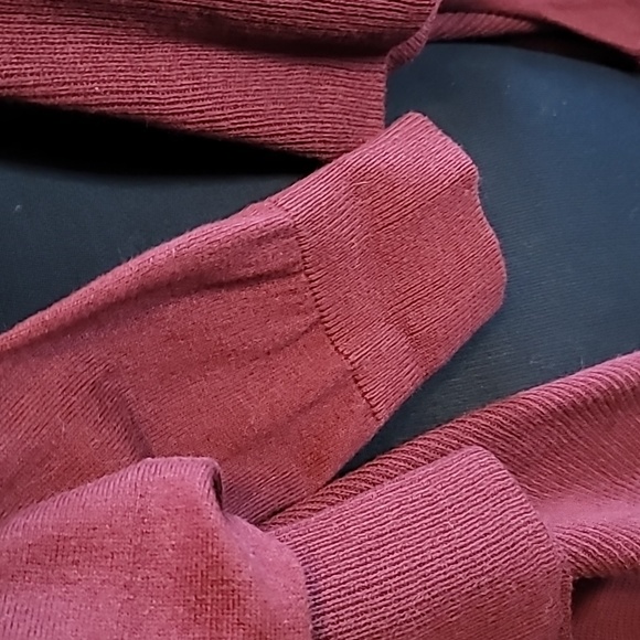 ana NWT wine cardigan Sm sweater waterfall lapels front pockets - Picture 6 of 13